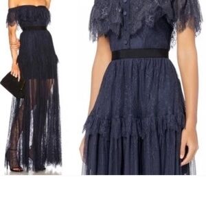 Self-Portrait Blue Strapless Gown for Weddings